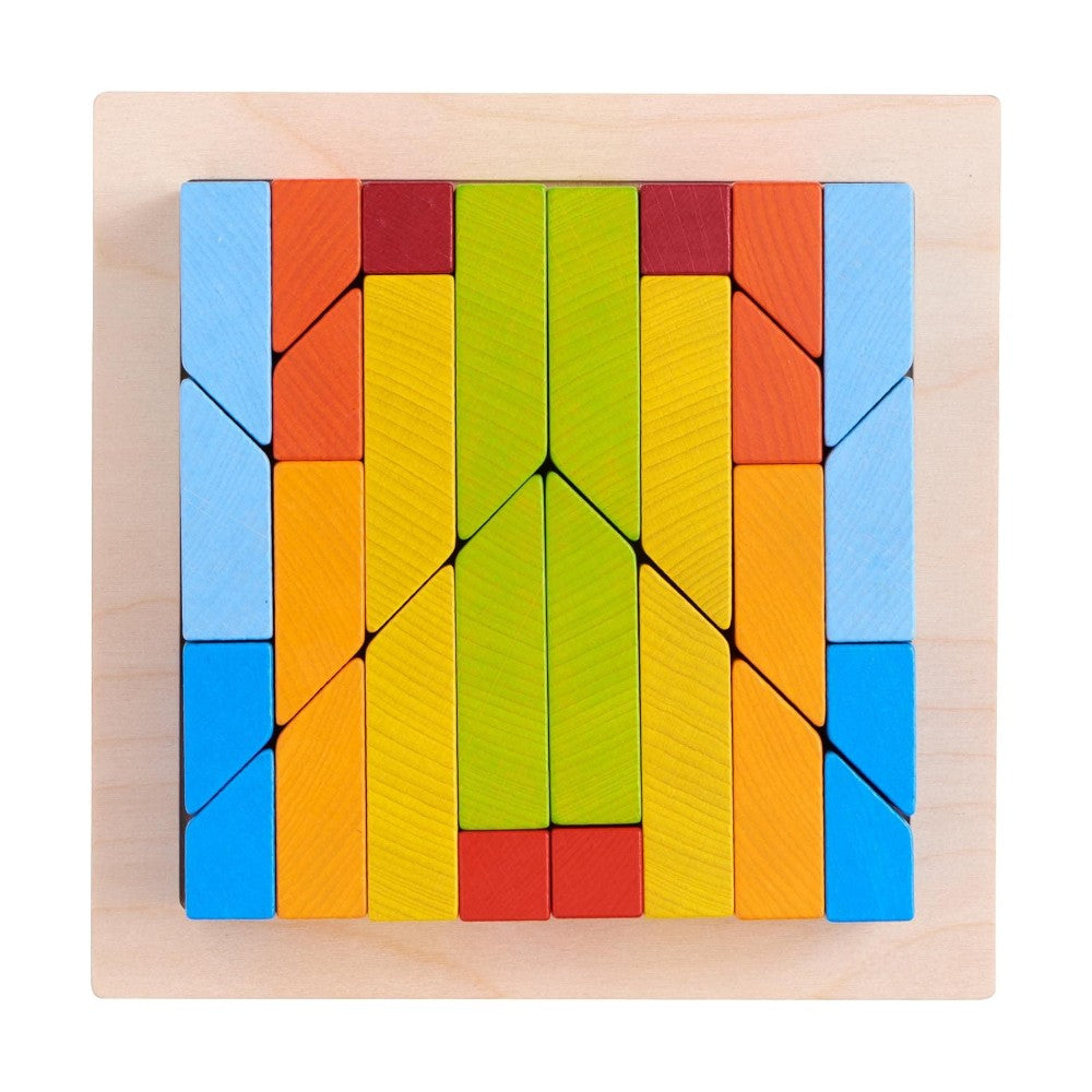 Wooden 3D Stacking Blocks 28 Pieces STEM Toy for Kids 2+ Multicolor