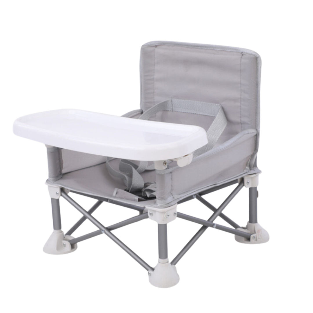 Portable Booster High Chair – Foldable Aluminum Seat with Tray & Travel Bag