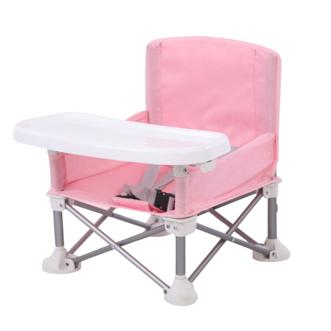 Portable Booster High Chair – Foldable Aluminum Seat with Tray & Travel Bag