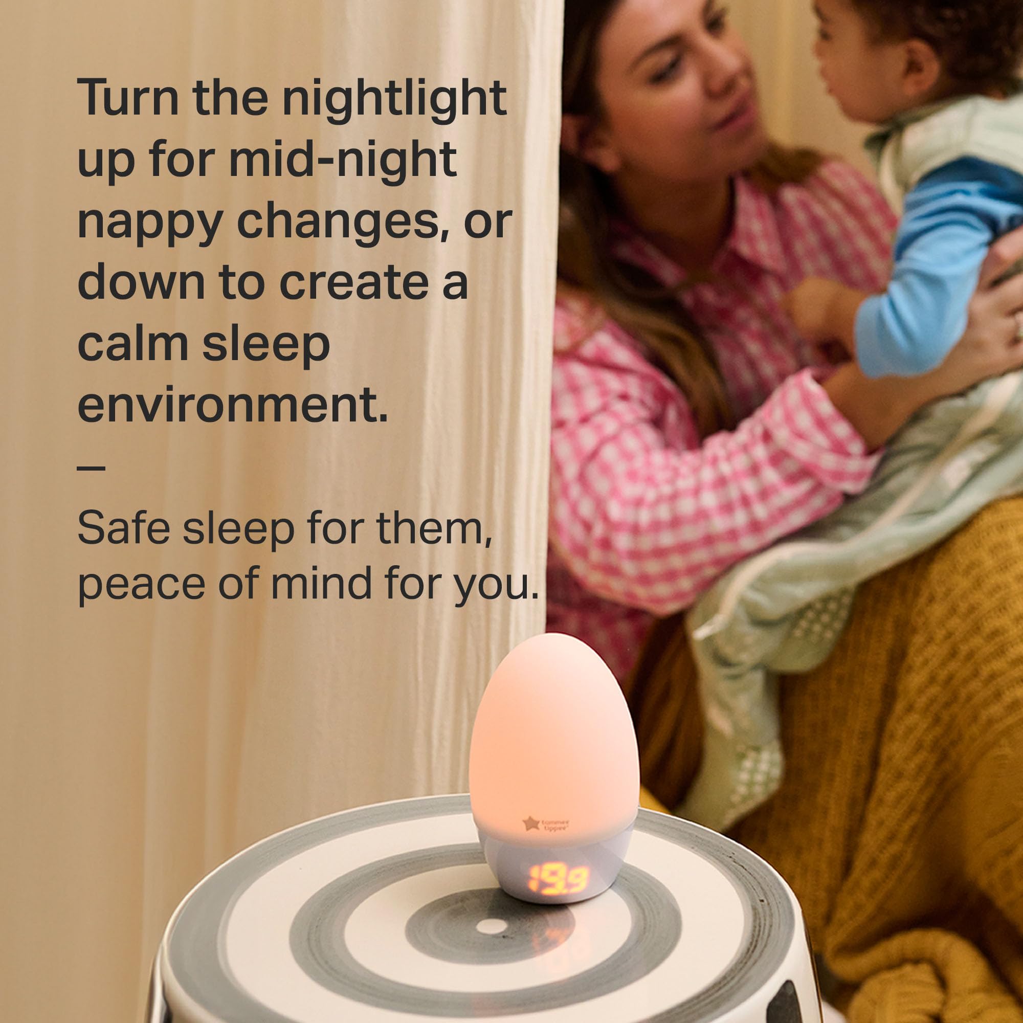 Multifunctional Silicone Night Light with Thermometer & USB Power