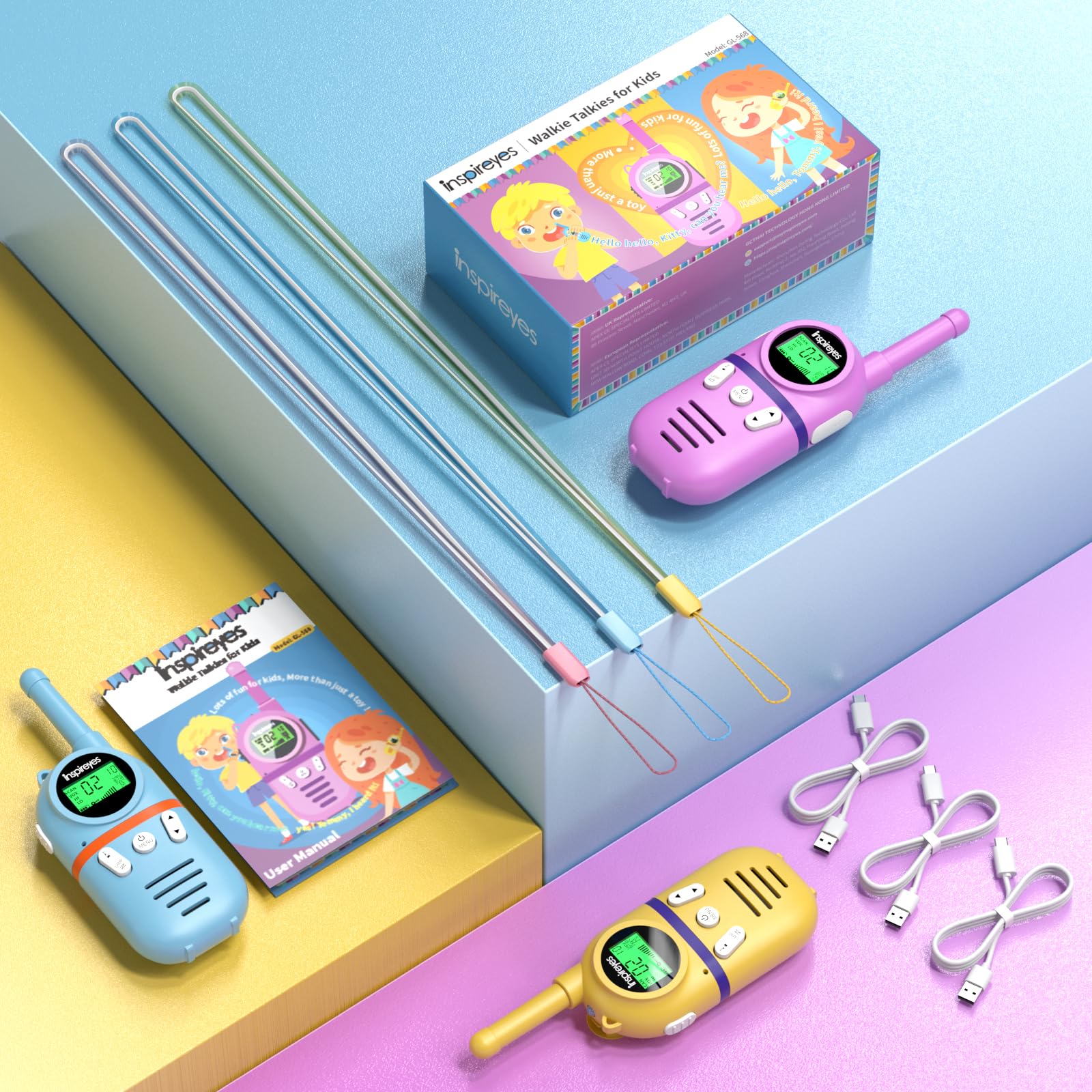 Rechargeable Walkie Talkies for Kids, 48H Battery, Long Range, Outdoor