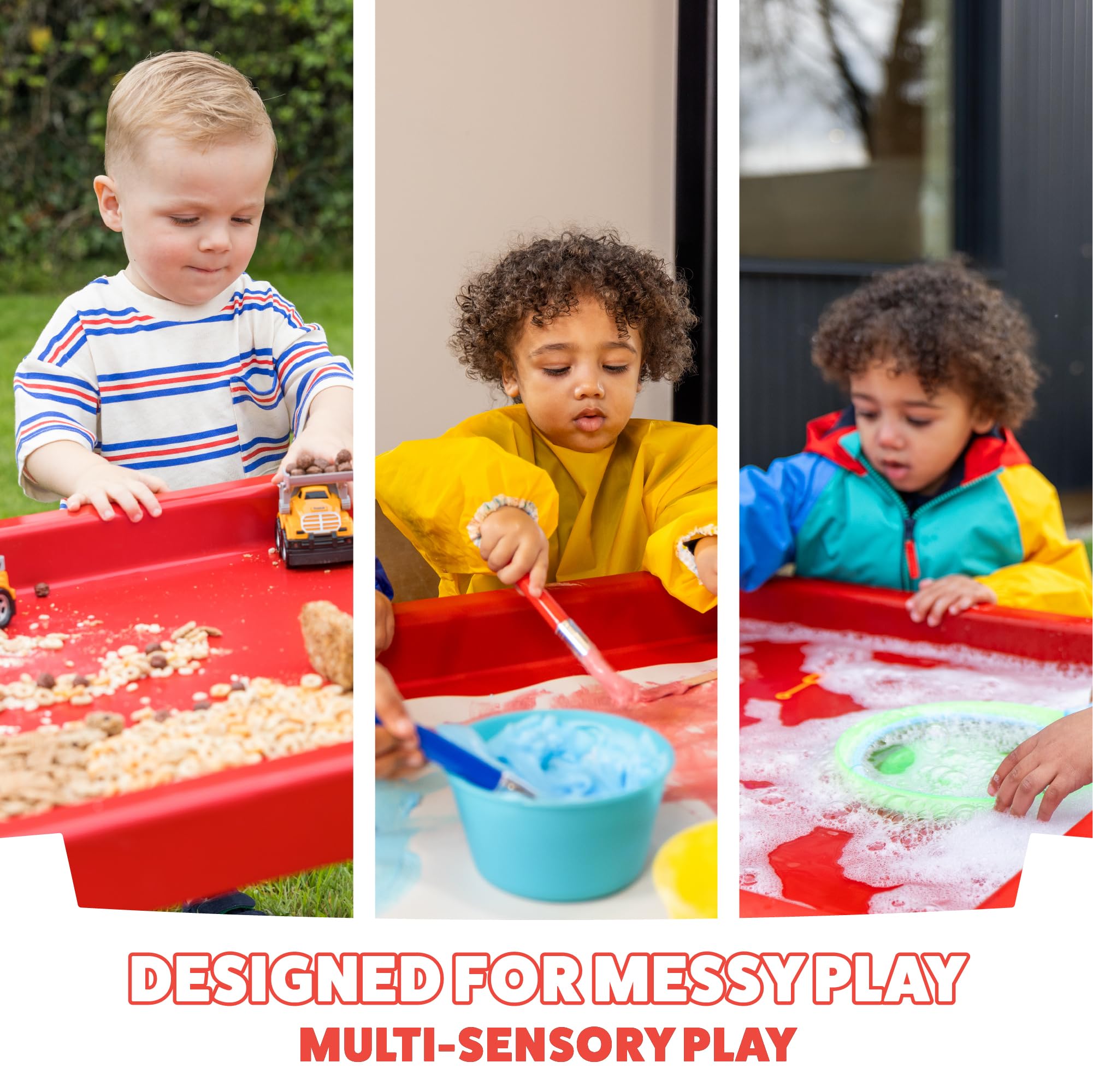 Adjustable Kids PlayTray Table with City & Race Mats and Car Toys Set