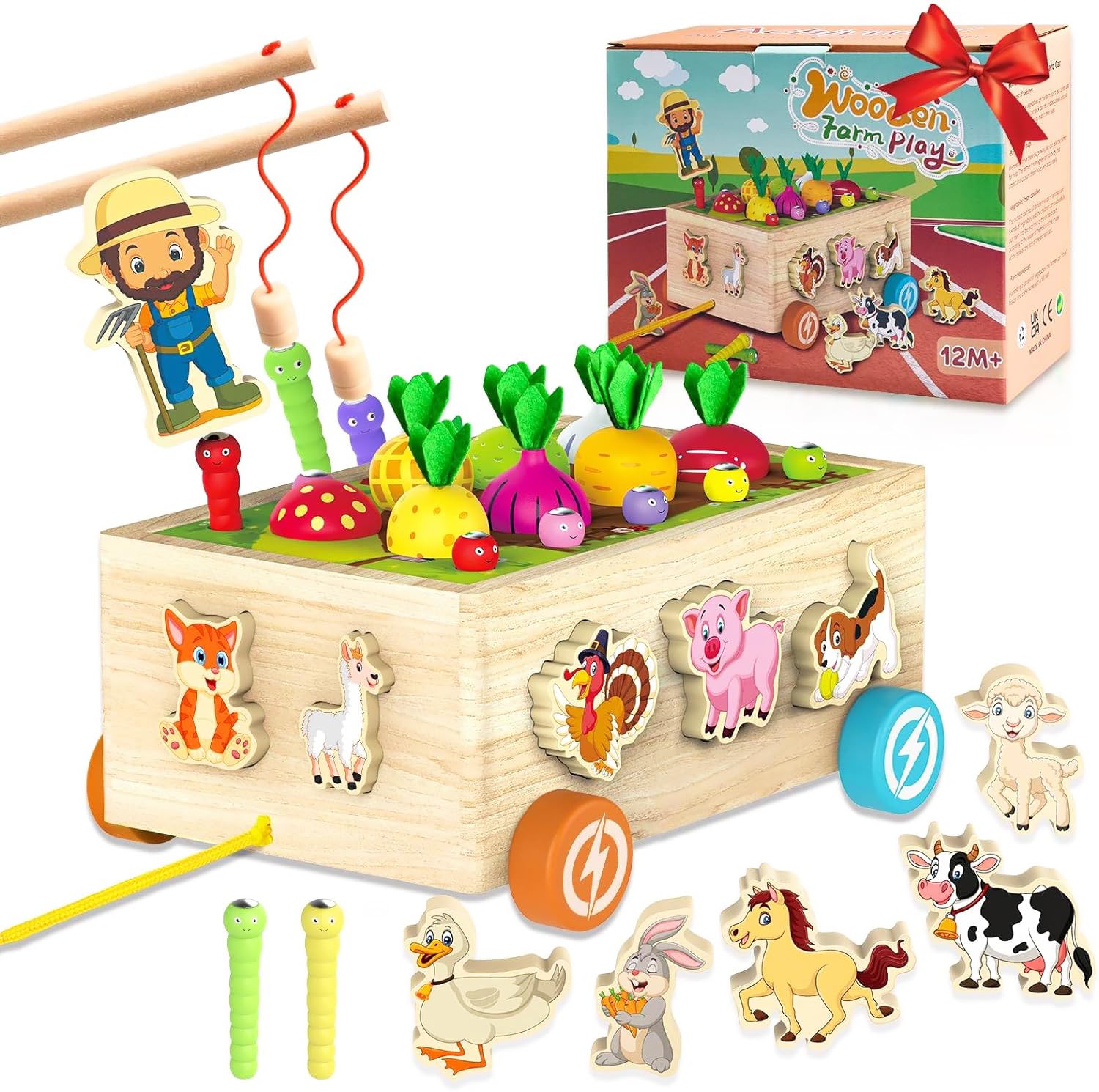 8-in-1 Wooden Toy – Fishing, Shape Sorting & Animal Matching