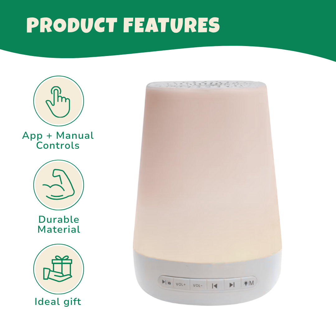 White Noise Machine 34 Sounds, App Control, Night Light, Wake-Up Timer