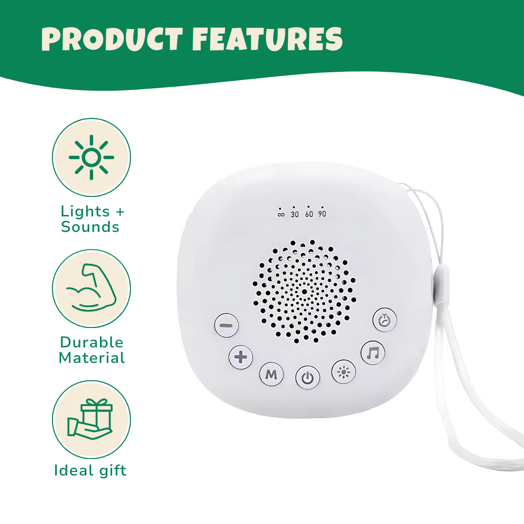 Portable White Noise Machine – 20 Sound Modes, USB-C Rechargeable