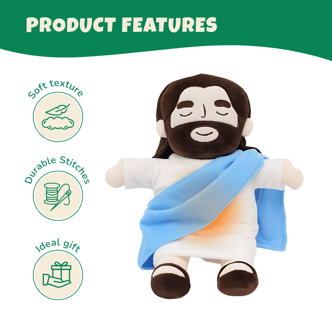 Breathing Jesus Plush Toy – 15-inch Soothing Bedtime Companion