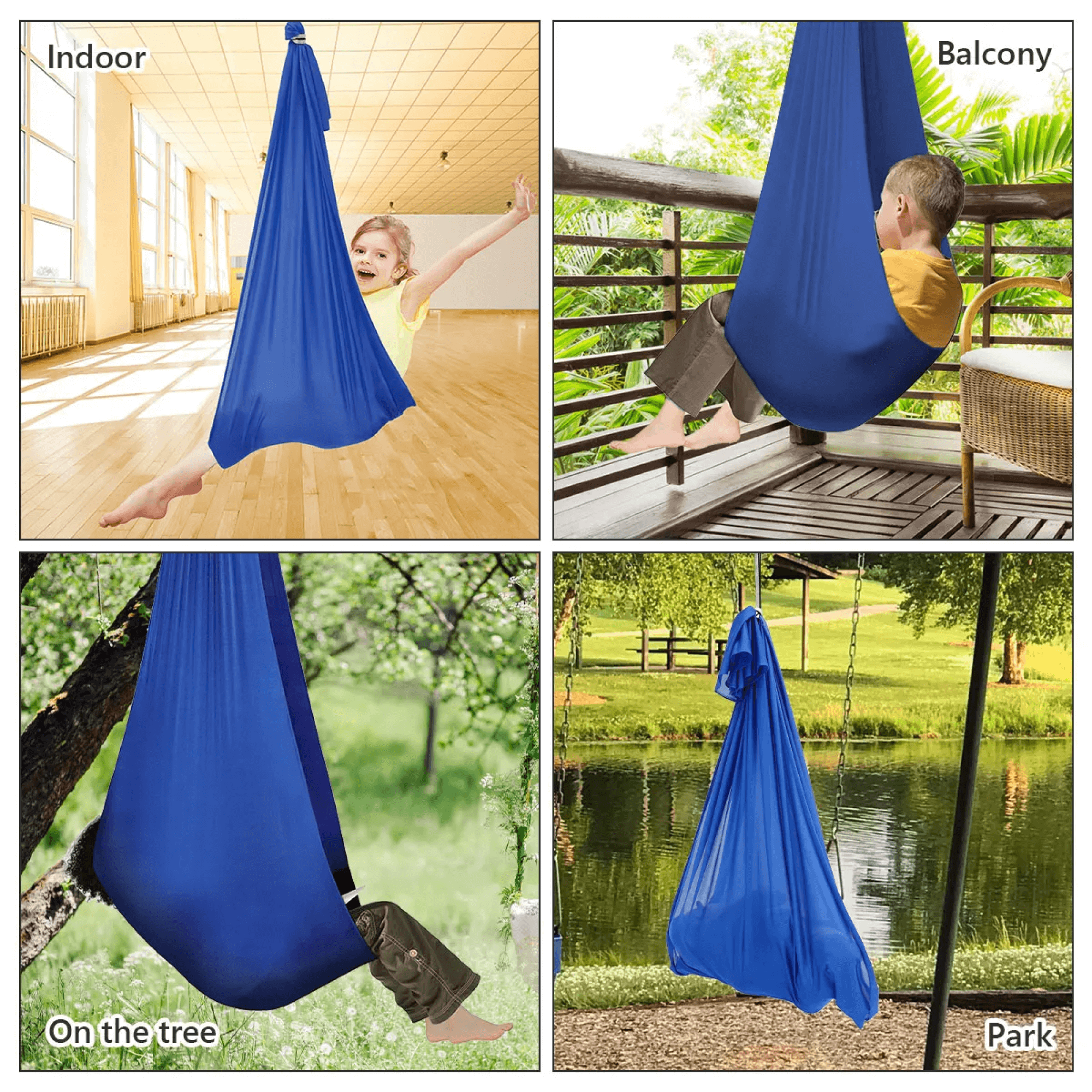 Flexible Fabric Hammock Swing for Kids and Adults – Indoor Outdoor Use