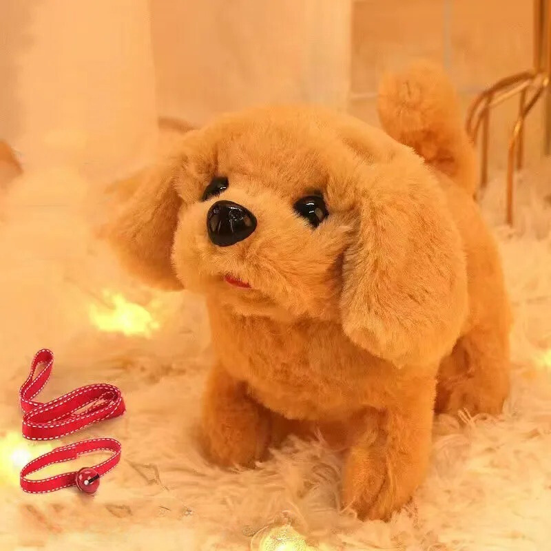Walking Plush Dog Toy with Bark Sound, Moving Ears – Battery-Operated