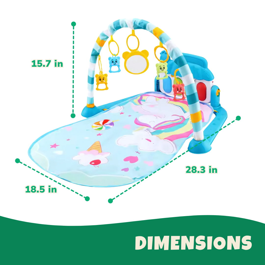 Baby Activity Gym with Kick Piano, Hanging Toys 0-36 Months Blue/Pink