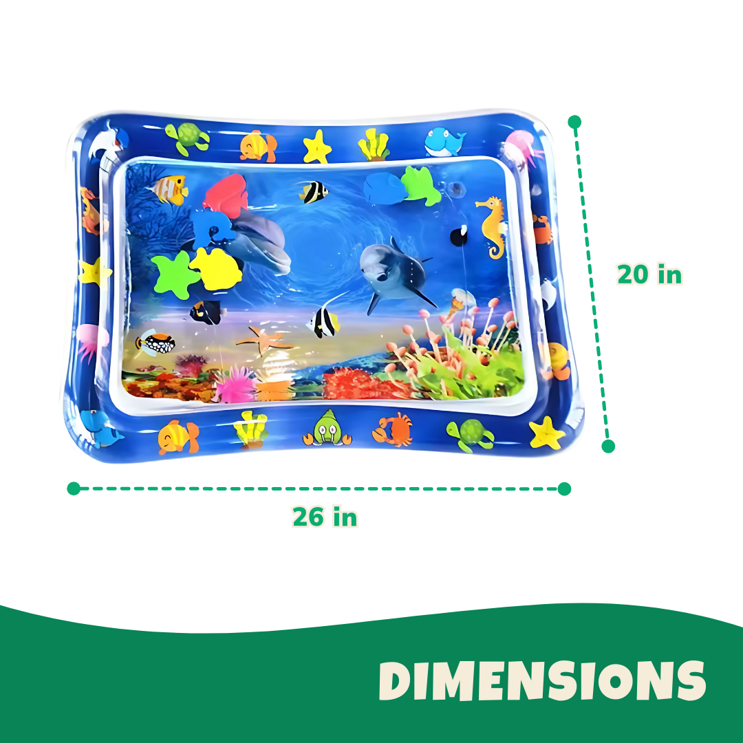 Inflatable Tummy Time Water Mat for Babies, 26×20in Sensory Surface