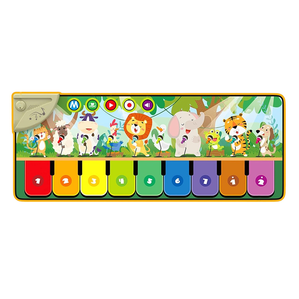 Baby Piano Mat with 10 Animals, Musical Dance Pad for Toddlers 1-3