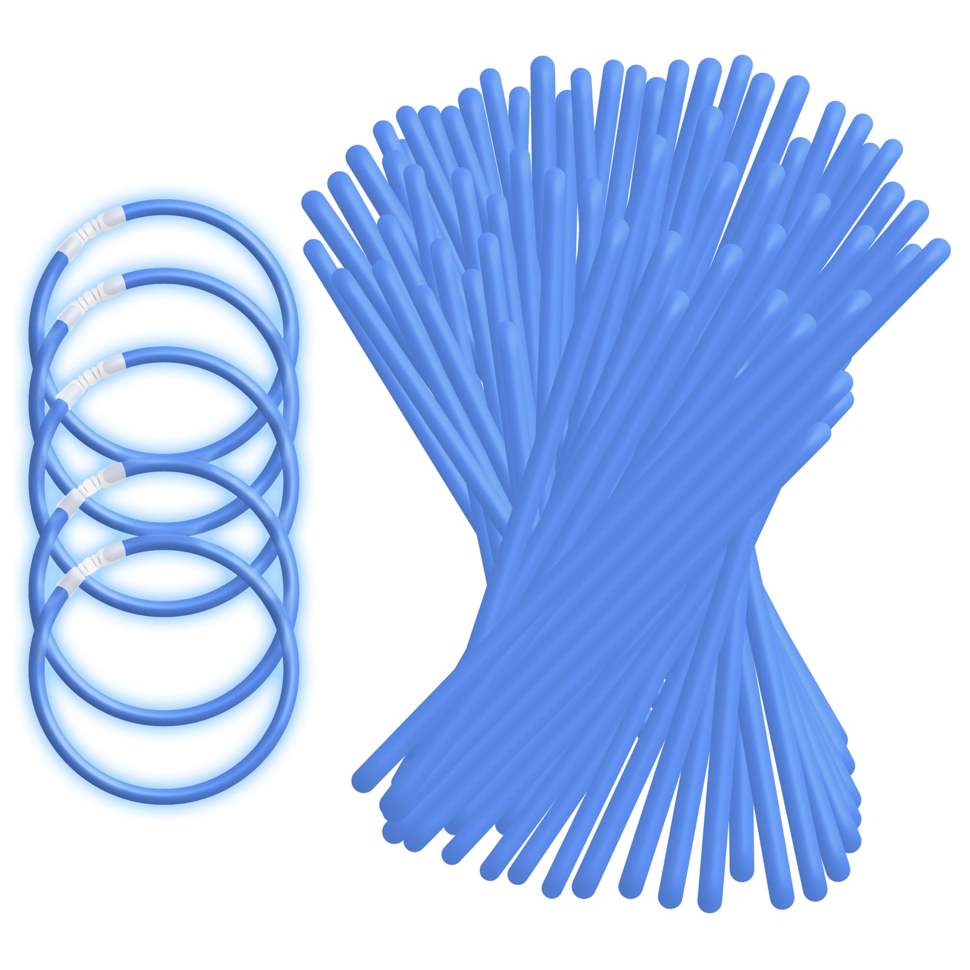 Blue Neon Fluorescent Glow Bracelets 100 Count Set