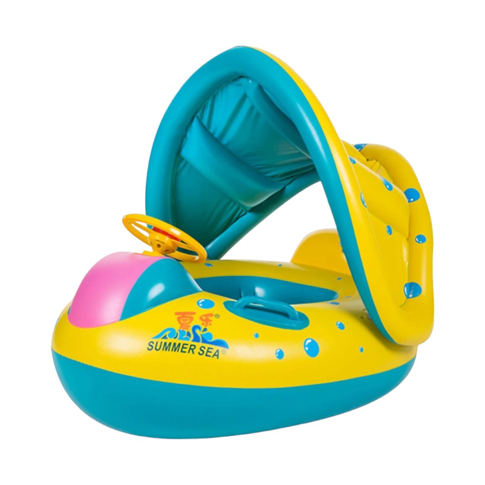 Inflatable Baby Pool Float with Sunshade 18 to 36 months