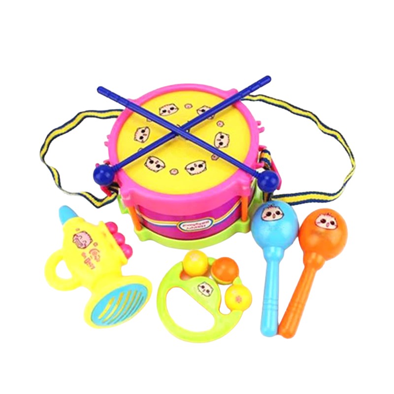 Double-Sided Baby Drum with Hand Tapping, Waist Strap & Trumpet