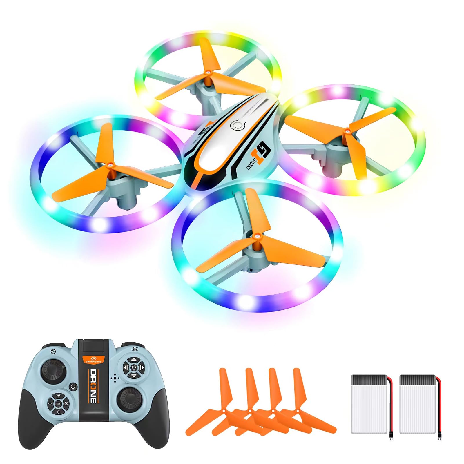 RC Drone for Kids, LED Helicopter Toy Altitude Hold, Headless Mode