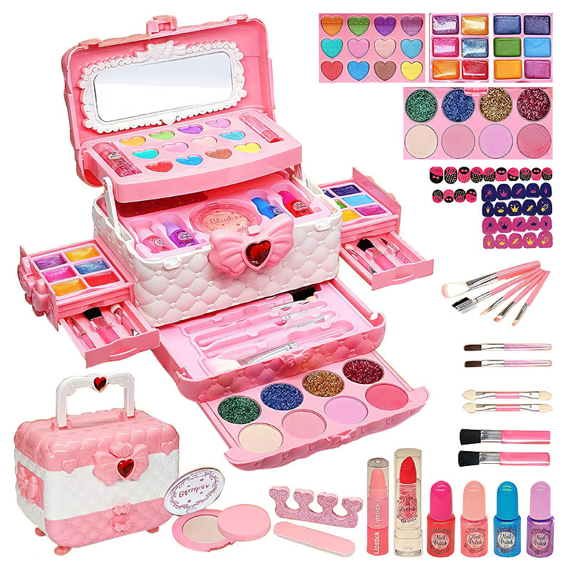 Makeup Kit for Girls Realistic Set with Washable Cosmetics, Ages 3–12
