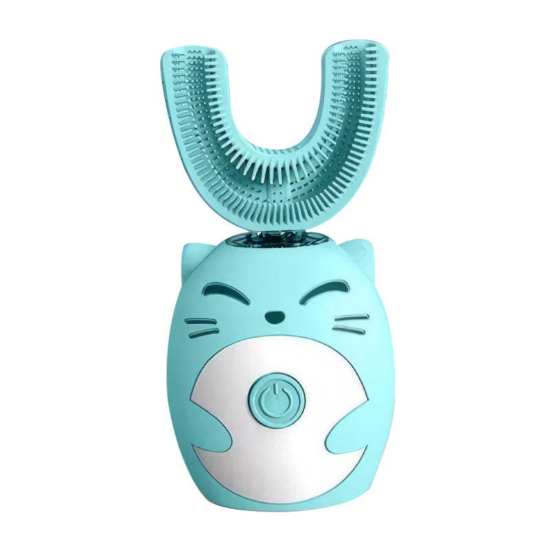 USB Rechargeable U-Shaped Kids Electric Toothbrush, Silicone Head