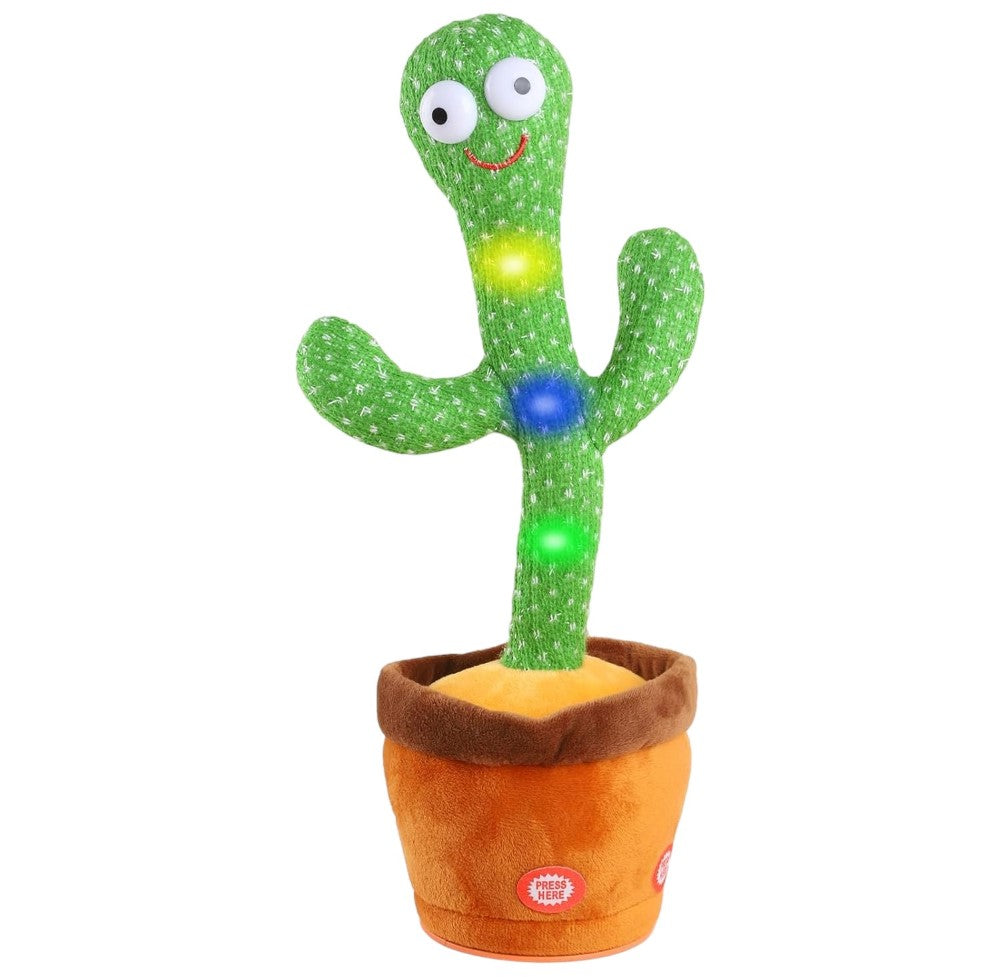 Dancing Cactus Toy with 120 Songs, Voice Mimic, and LED Lights
