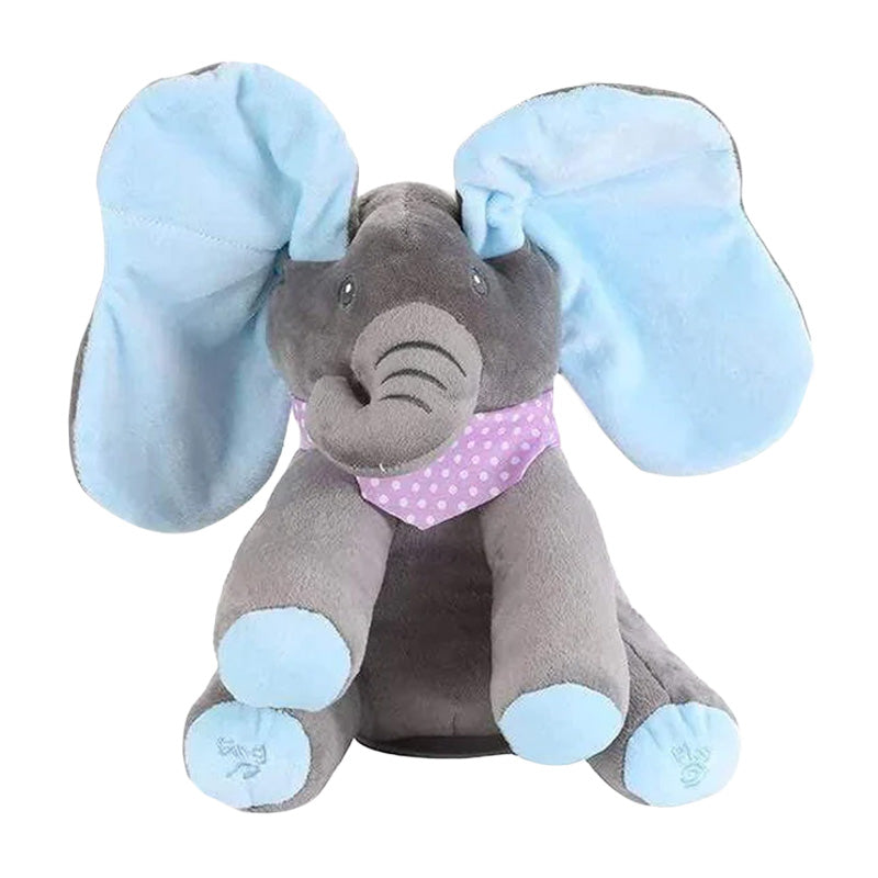 Interactive Musical Peekaboo Elephant Toy Moving Ears Singing Voice