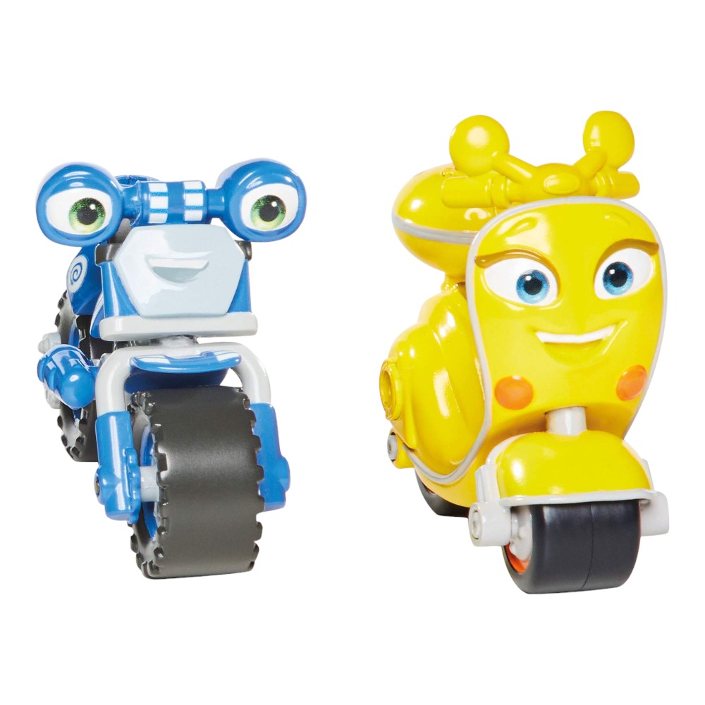 2 Pack Motorcycles Yellow & Blue Mini Figures Toy Vehicles for Kids 3+