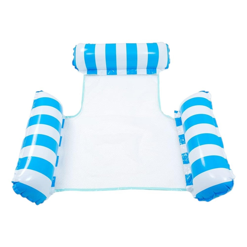 Inflatable Pool Hammock, Light Blue Stripes