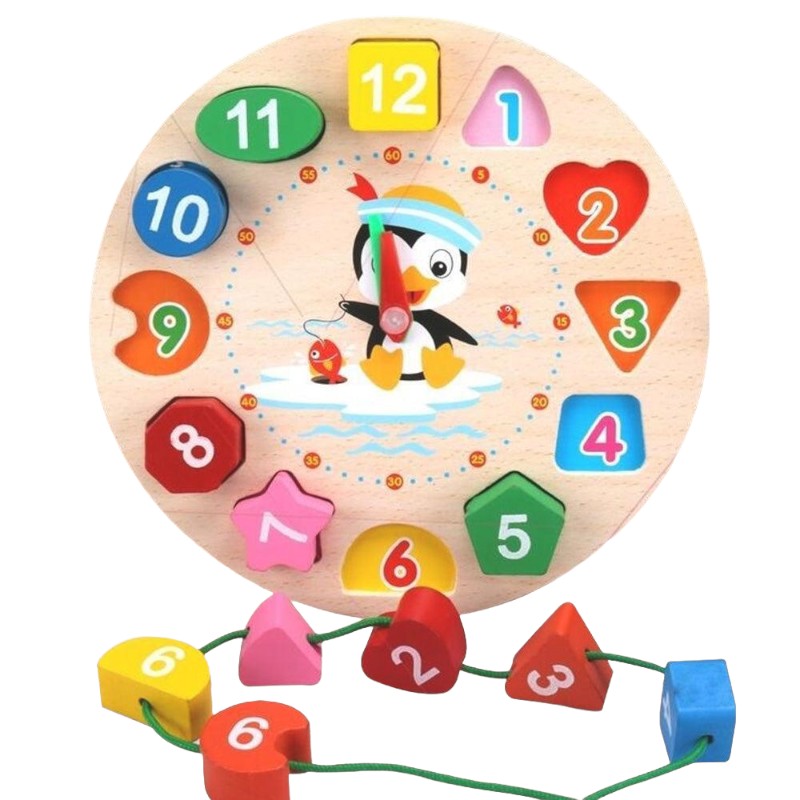 Colorful Wooden Clock for Easy Time Learning