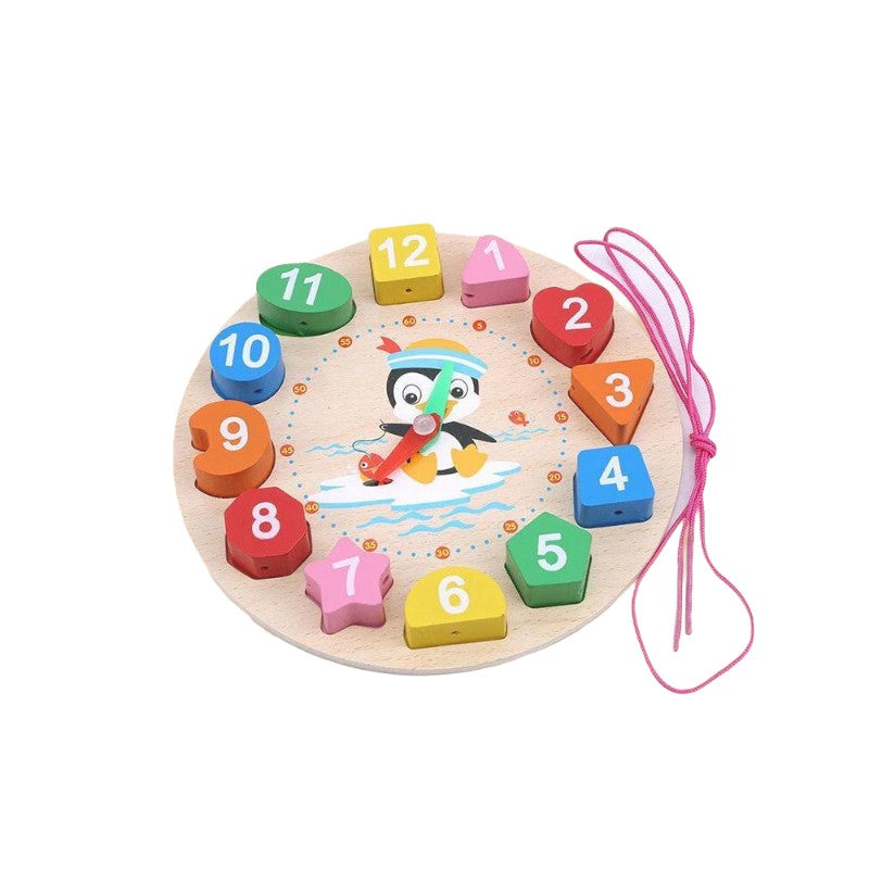 Colorful Wooden Clock for Easy Time Learning