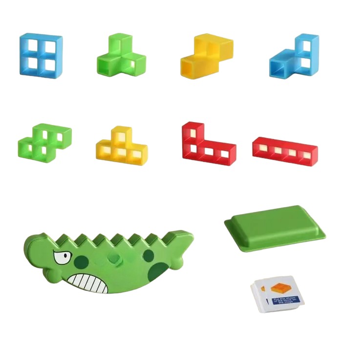 Dinosaur Stacking Tower Game – 48 or 64 Piece Balance Blocks Set