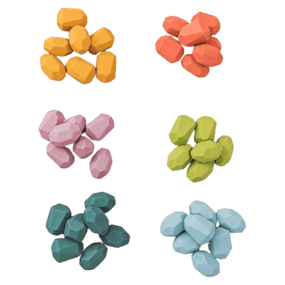Rainbow Stacking Wooden Stones - Montessori Balance Blocks