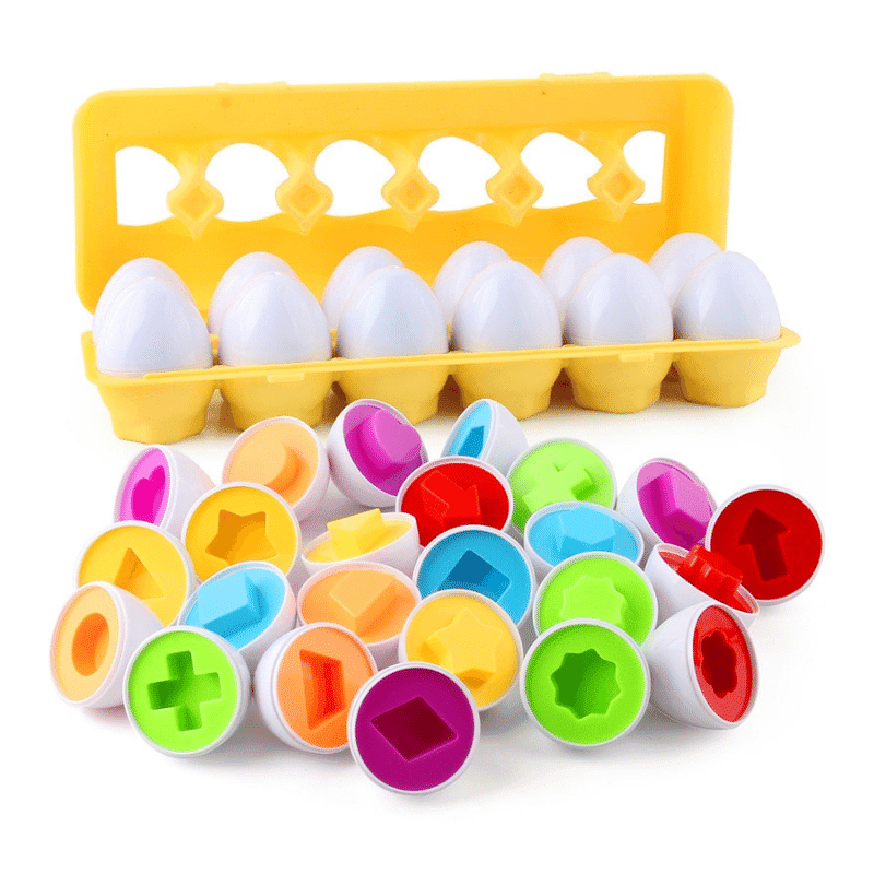 12-Piece Color Shape Egg Puzzle for Learning Shapes