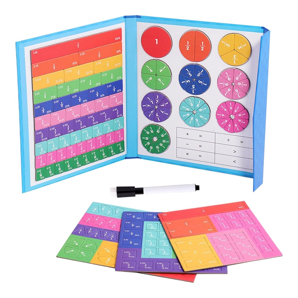 Magnetic Fraction Puzzle for Kids Interactive Math Learning Kit