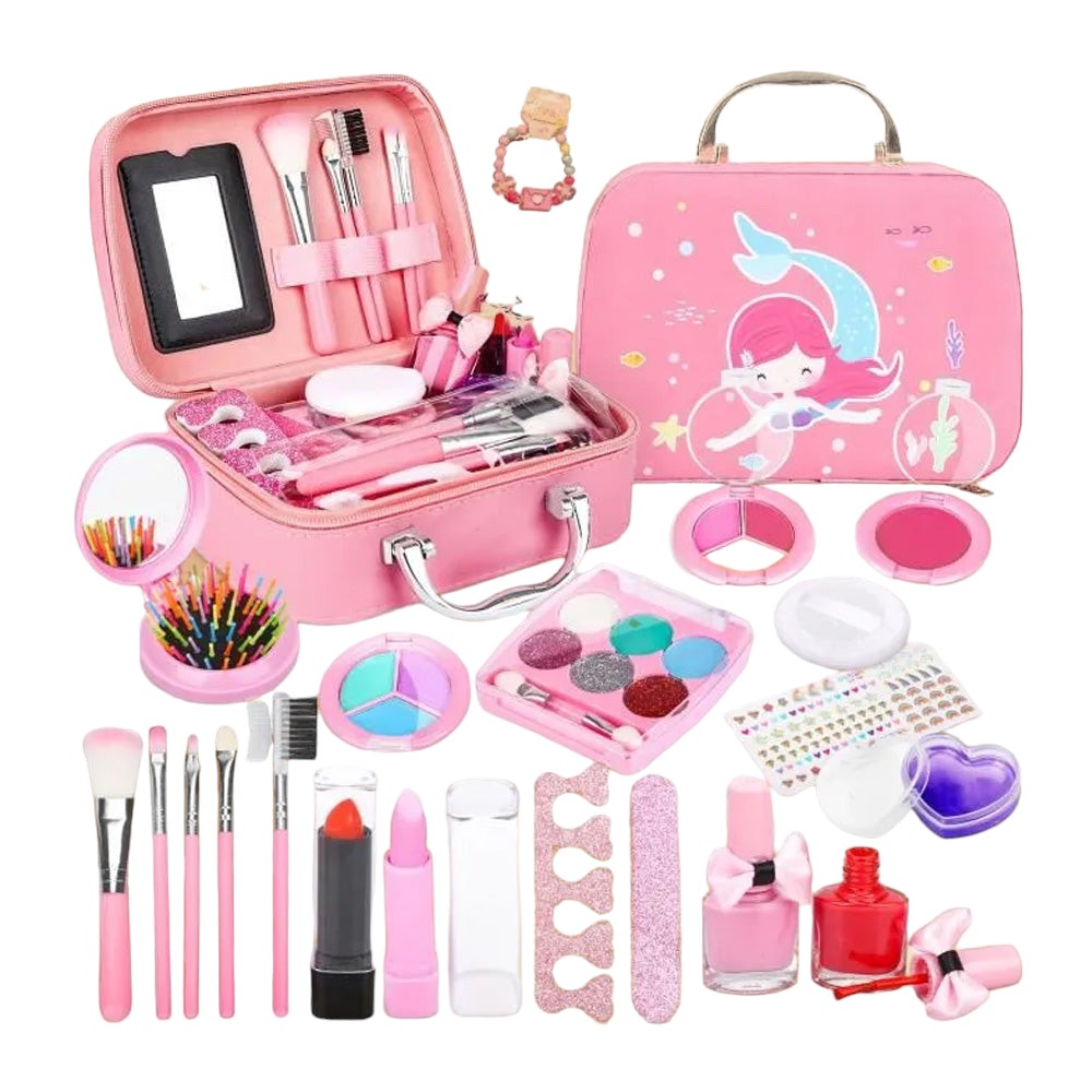 Girls Makeup Kit for Kids Complete Washable Princess Cosmetic Set