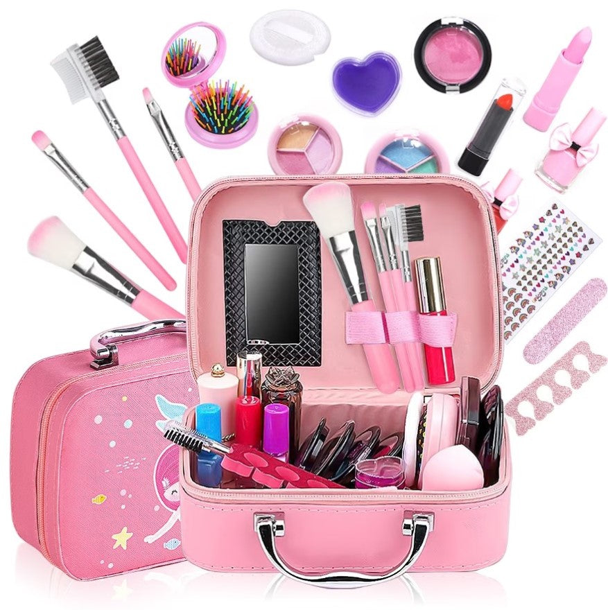 Girls Makeup Kit for Kids Complete Washable Princess Cosmetic Set