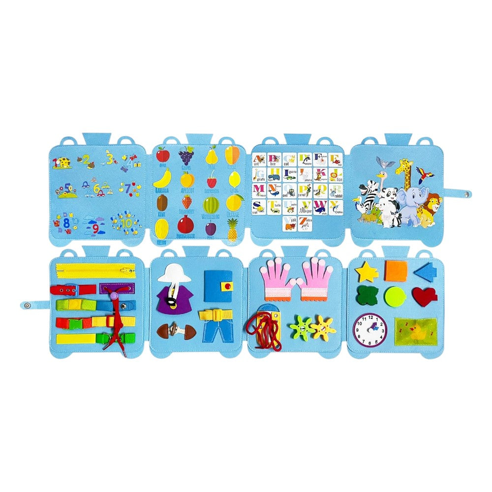 Busy Board /Backpack 4 Layers, Fine Motor Skills, Travel Toy
