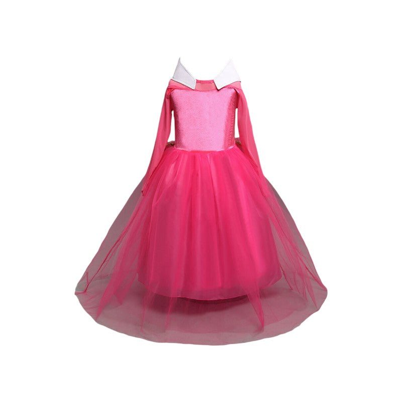 Princess Aurora Pink Dress for Girls, Cosplay Costume 3–10 Years