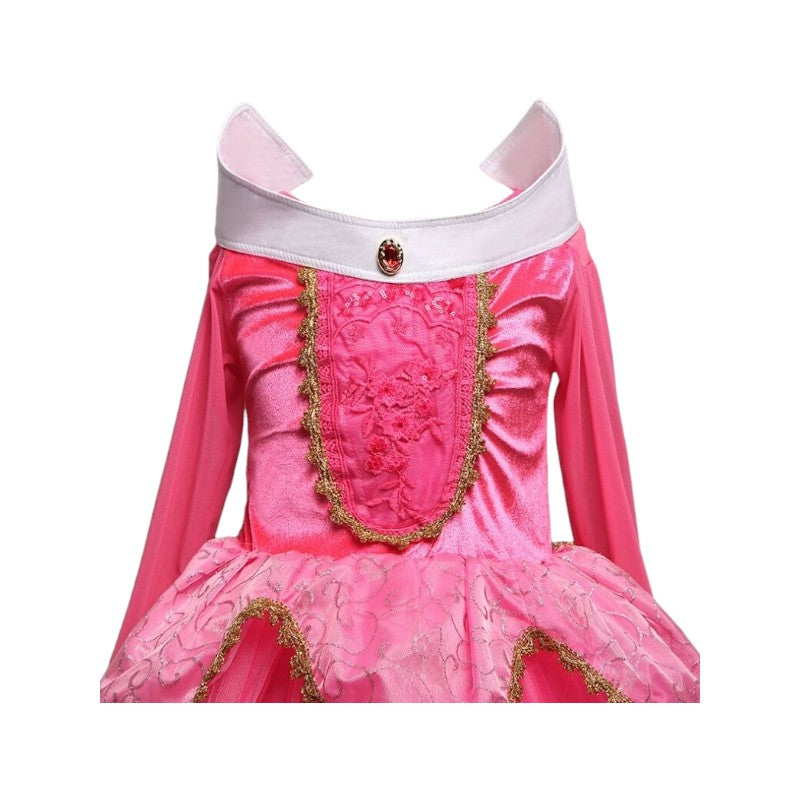 Princess Aurora Pink Dress for Girls, Cosplay Costume 3–10 Years