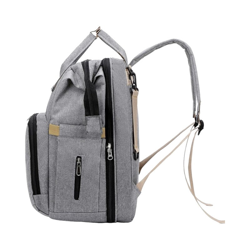 Backpack with Foldable Crib, USB Port, Bottle Holder