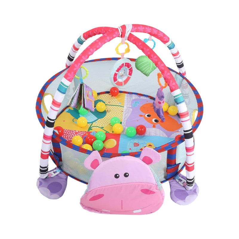 3-in-1 Baby Play Mat with Ball Pool, Hanging Toys