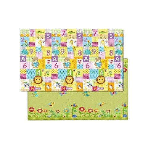 Reversible Baby Foam Play Mat with Letters, Animals, and Vehicles
