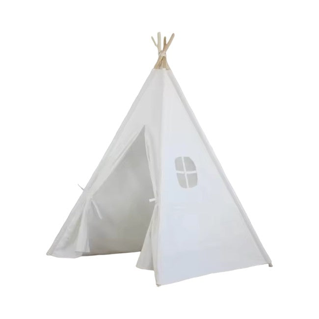 Foldable Cotton Canvas Kids Teepee Tent for Indoor Outdoor Play