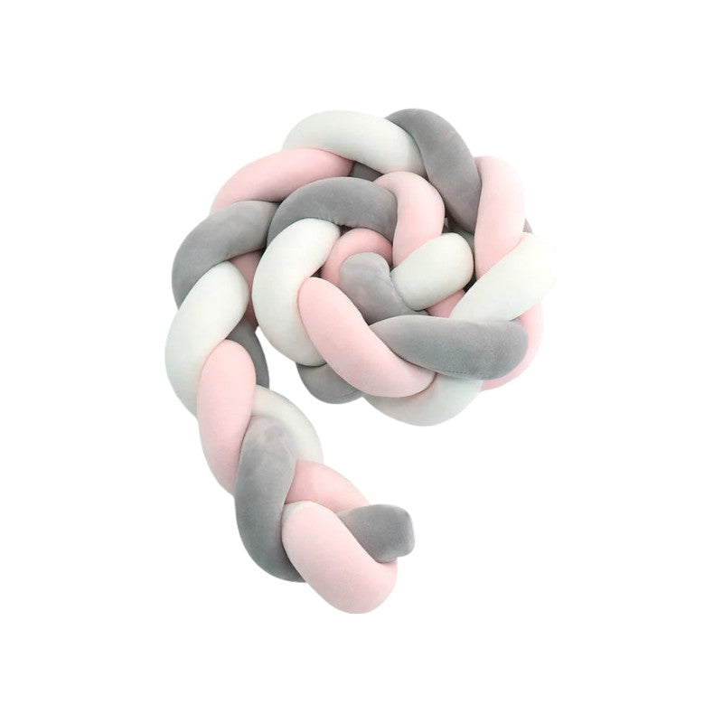 Handwoven Braided Crib Bumper – Soft Protective Cushion for Babies