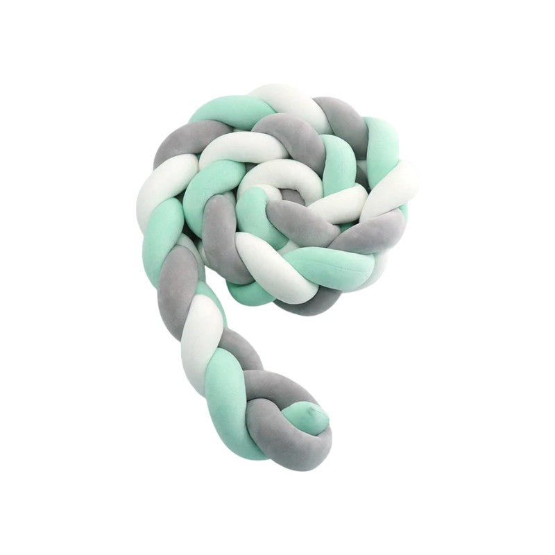 Handwoven Braided Crib Bumper – Soft Protective Cushion for Babies