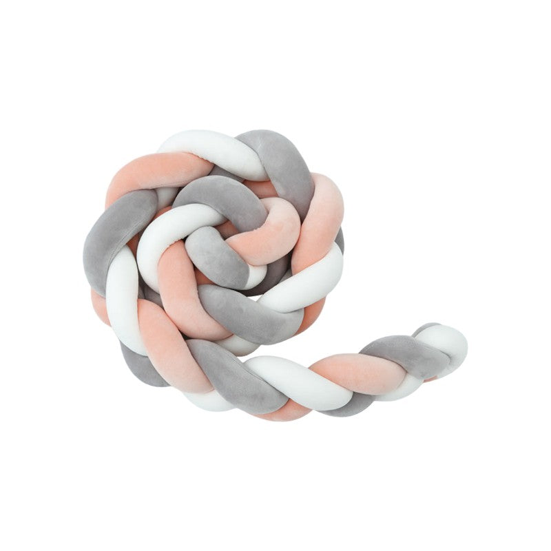 Handwoven Braided Crib Bumper – Soft Protective Cushion for Babies