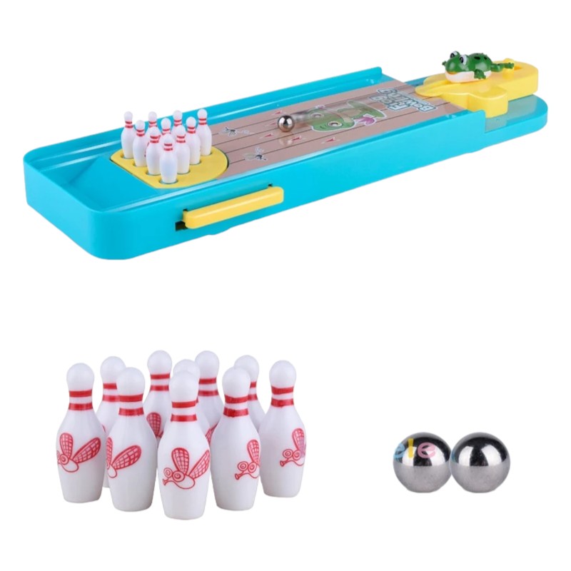 Mini Bowling Set with Frog Launcher for Kids 6+