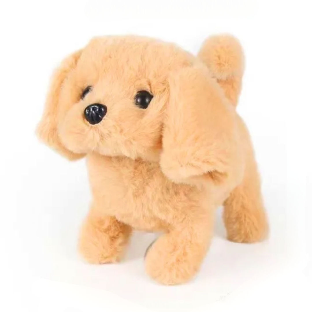 Walking Plush Dog Toy with Bark Sound, Moving Ears – Battery-Operated