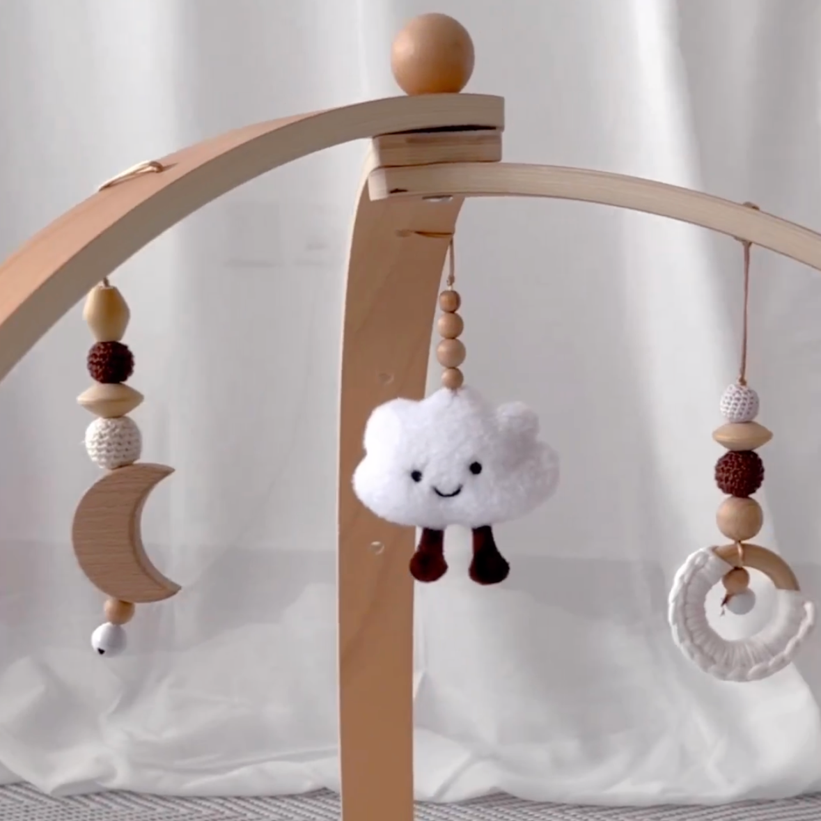 Play Arch Baby Gym with Hanging Toys, Multi-Texture Attachments