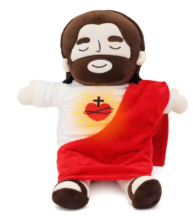 Breathing Jesus Plush Toy – 15-inch Soothing Bedtime Companion