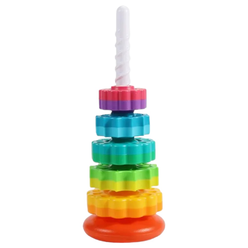 Stackable Spinning Gear Toy – Montessori Educational Rings