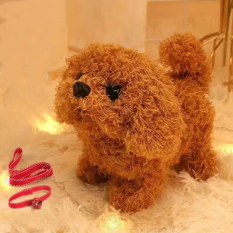 Walking Plush Dog Toy with Bark Sound, Moving Ears – Battery-Operated