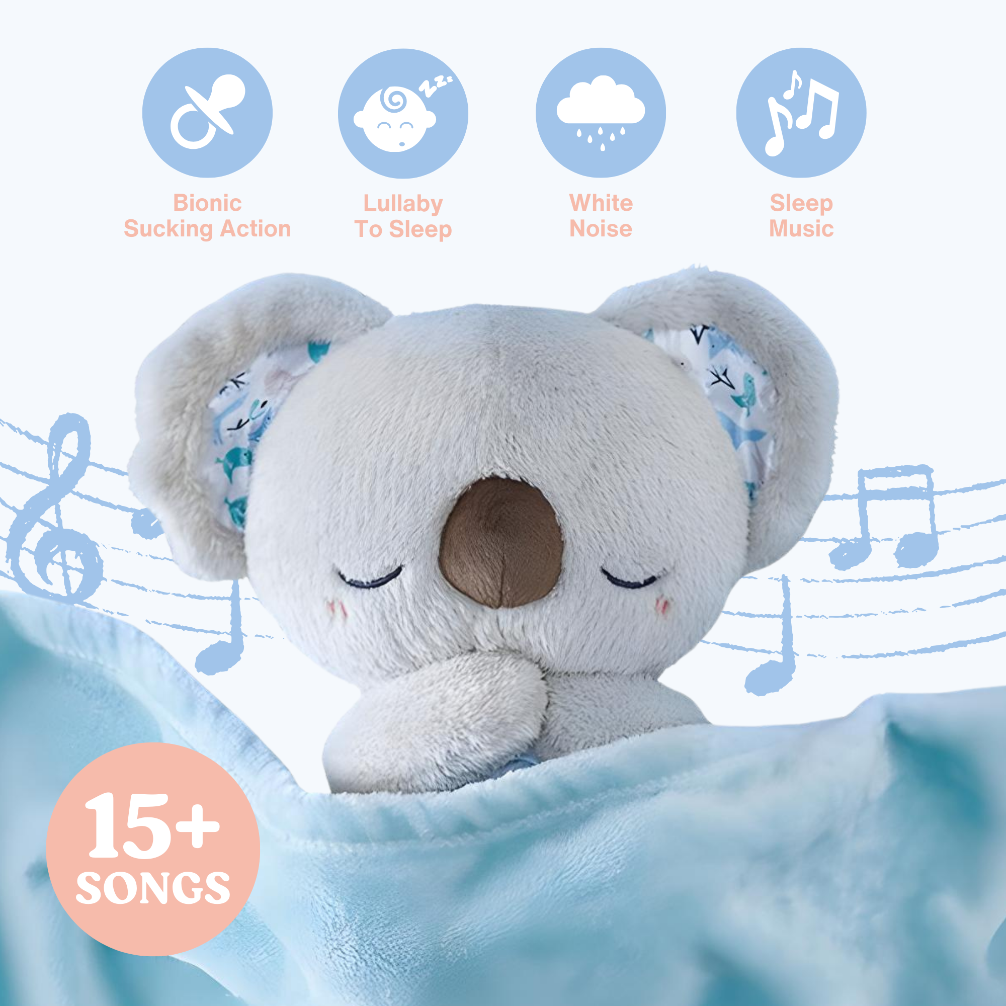 Heartbeat Koala with Breathing Motion, Sleep Companion Plush Babies